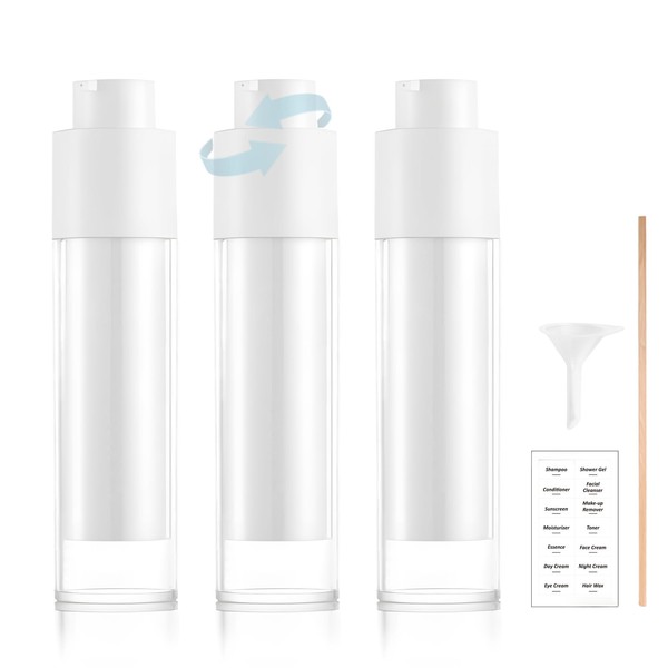 MHWL Travel Bottles 100ml Rotating Vacuum Set - 3-Piece Kit