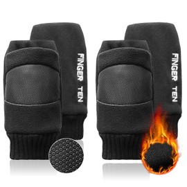 Men's Winter Golf Gloves Mitts Cart Mittens Left Right Both Hands 2 Pairs, Upgraded Palm for Optimal Grip in Cold Weather, Warm Fleece Pull Up Fit Soft Comfortable with Gift Box (Dark, Large)