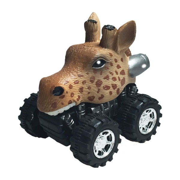 Deluxebase Wild Zoomies - Giraffe from Friction powered toy monster trucks with cool animal riders, great Giraffe toys for boys and girls