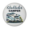 Motorhome Magnet Round with Saying Happy Camper Caravan Companion Pendant