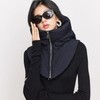 Padded Balaclava Shawl Style Integrated Winter Warm Down Hat (lf3603, One Size/Basic) Popular Black Hat 3ea