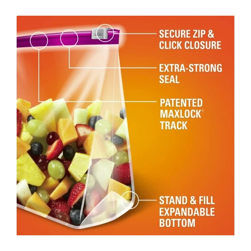 Hefty Slider Storage Bags, Half Gallon Size, 40 Count