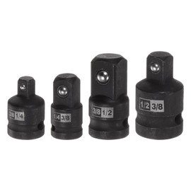 sourcing map 4pcs Impact Socket Adapter 1/4" 3/8" 1/2" Cr-V Steel Impact Adapter 3/8 to 1/4, 1/2 to 3/8, 1/4 to 3/8, 3/8 to 1/2 for Impact Driver Air Impact Wrenches Ratchets