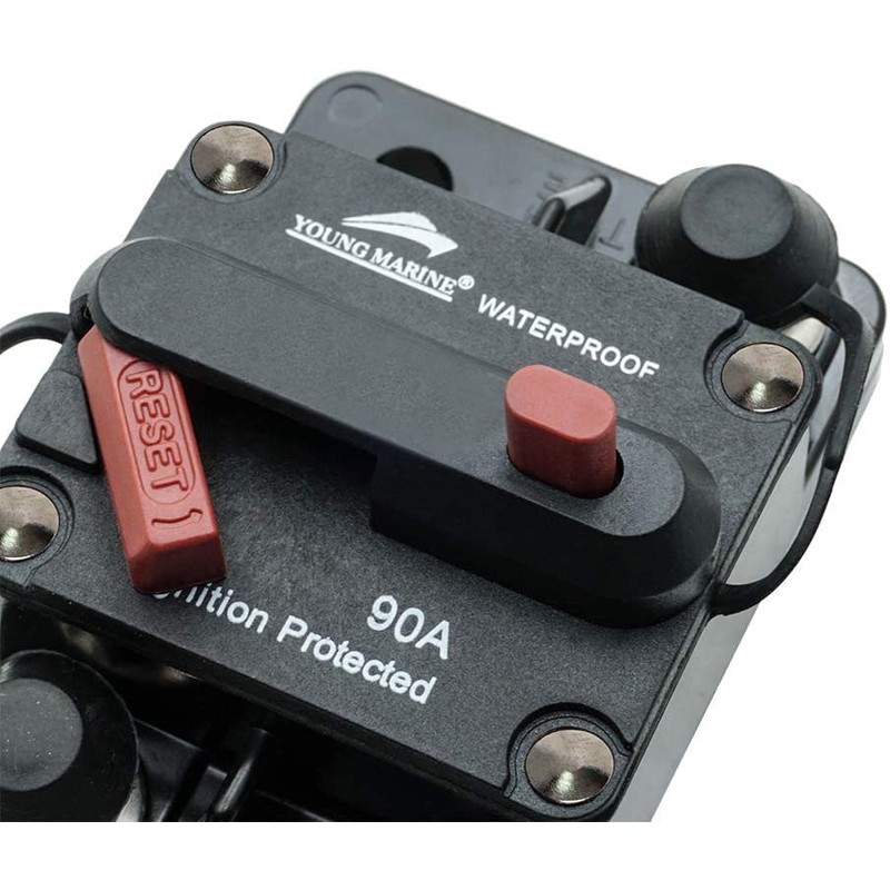 Young Marine Circuit Breaker for Boat Trolling with Manual Reset,Water