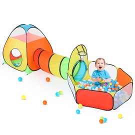 3 in 1 Ball Pits for Toddlers Kids Play Tent with Play Tunnel, Pop Up Play Tent for Boys and Girls, Toys for Babies, Kids Gifts for Outdoor Games Indoor (3pc Ball Pit Play Tent)