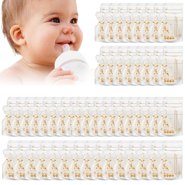 Breast Milk Bags, Milk Bags for Breast Milk, 250 ml, Pack of 50 Breast Milk Bags for Freezing, Breast Milk Storage Bags, Pre-Sterilised Storage Bags