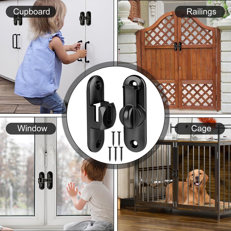 Sliding Door Locks, 90/180 Sliding Door Bolt for Sliding Doors,