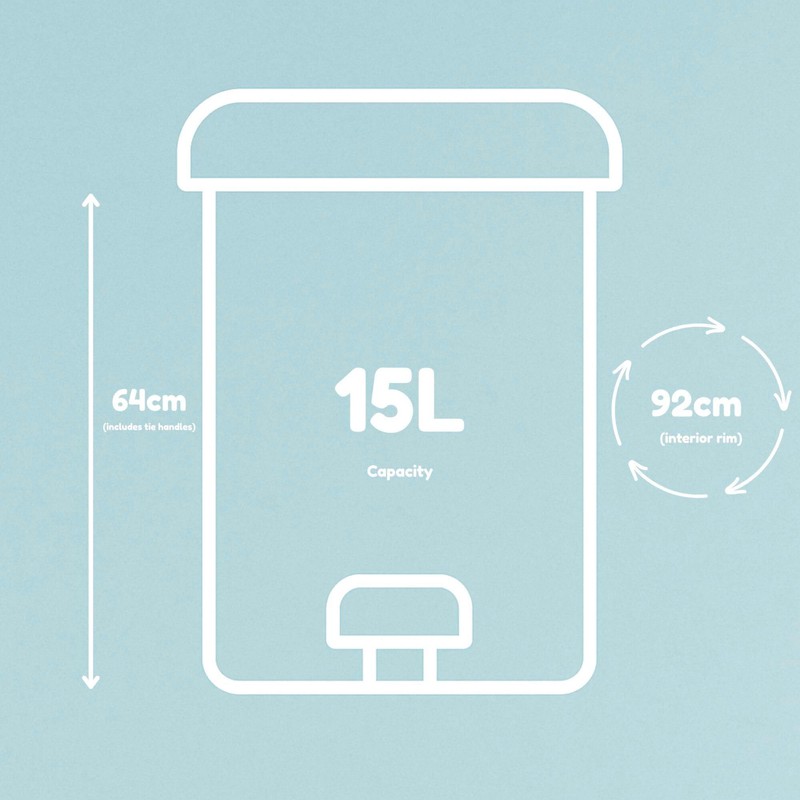 90 Extra Strong Scented Bin Liners 15L | Fragranced Pedal