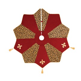 C&F Home Fleur De Lis Tree Skirt 54 Inch Tree Skirt Red