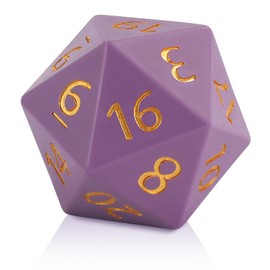 CSITORWWE 55mm Giant D20 DND Dice,20 Sided Resin D&D Dice with Velvet Pouch, Titan Polyhedral Dice Set for Dungeons and Dragons, RPG, MTG Tabletop Games (Dark Purple)