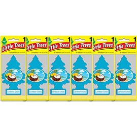LITTLE TREES Car Air Freshener | Hanging Paper Tree for Home or Car | Caribbean Colada| 6 Pack