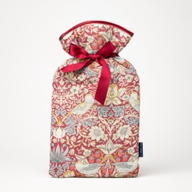 Blue Badge Co 1.5 Litre Hot Water Bottle with Padded Cotton Cover in William Morris Strawberry Theif Plum, Rubber Bottle Included