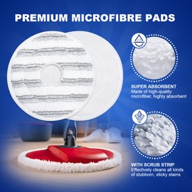 KEEPOW Spin Mop Head Replacement for Vi-le-das Spin and Clean Mop, Washable Mop Pads Compatible with Mop Head Replacement (3 Pack)