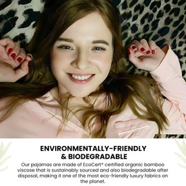 Crescentt Oeko-TEX Luxurious Organic Bamboo Viscose Silk Pajamas for Women - Ultra-Soft Sleepwear for Unparalleled Comfort (Coral Pink, X-Small)