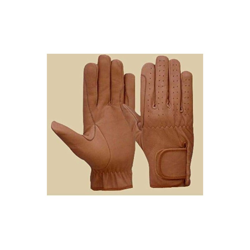 Horse Riding Gloves All Leather Brown & Black Premium Quality