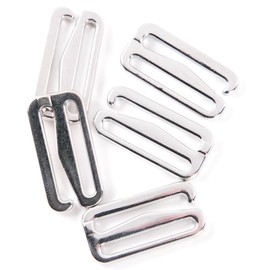 Porcelynne Silver Metal Alloy Replacement Bra Strap Slide Hook - 3/4" (19mm) Opening - 2 Pairs (4 Pieces)