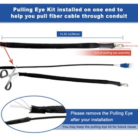 75 Meters Uniboot LC to LC Outdoor Armored Fiber Patch Cable with Pulling Eye, Low Friction Single Mode Duplex Fiber Optic Cable Jumper Optical Patch Cord, 9/125um, (OS1/OS2 Compatible), LSZH Black