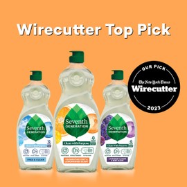 Seventh Generation Dish Liquid Soap Clementine Zest Lemongrass Pack of 6 Dishwashing Soap Liquid Soap 19 oz