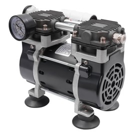 Vacuum Pump, 50L/52.8Qt/min Modern Style Oil-free Vacuum Pump with Overheating Protection, Industrial Vacuum Pump for Lab Chemistry Electronics Aquarium (Silver, Black)