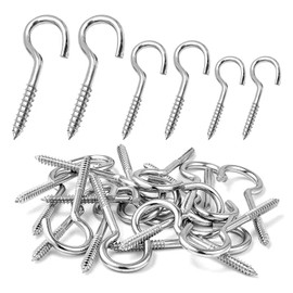 MOGADEE® Pack of 30 Stainless Steel Screw Hooks, Ceiling Hooks, Hook Screw, Screw-In Hooks, Robust Cup Hooks (M3-40 mm x 10, M4-50 mm x 10, M5-65 mm x 10)