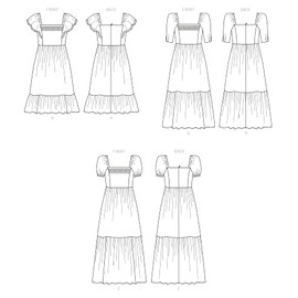 Butterick Misses' High Waisted Dress Sewing Pattern Kit, Design Code B6872, Sizes 8-10-12-14-16