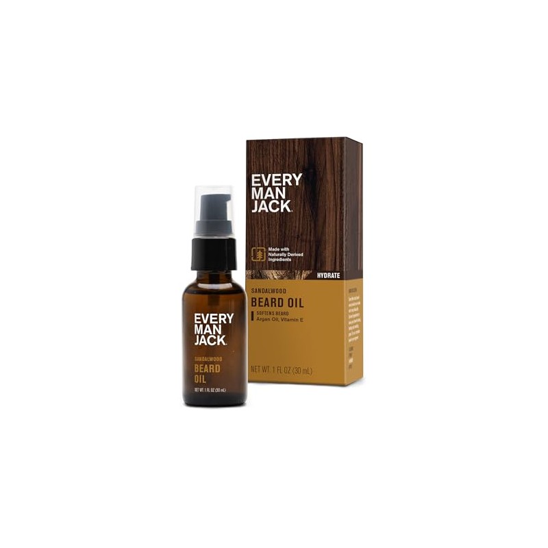 Every Man Jack Beard Oil, Sandalwood, 1.0-ounce