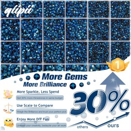 qiipii Ink Blue Resin Rhinestones w B7000 Glue for Bedazzling Crafting 2mm-6mm Montana Flatback Jelly Stones Navy Blue Diamonds Gems Bedazzler Kit for Nails Face Eyes Makeup Tumblers Bottles Crafts