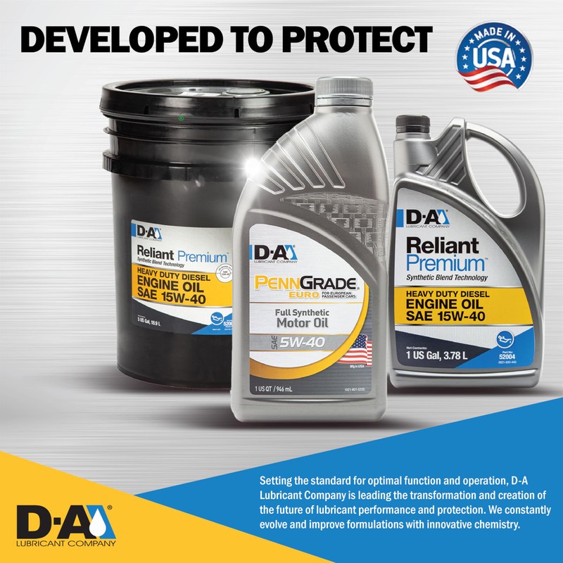 D-A LUBRICANT COMPANY 52104, Reliant Heavy Duty Engine Oil SAE