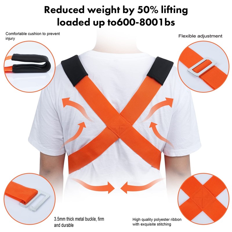Moving Straps Lifting（Padded） one Person 2-Person Lifting and Moving System