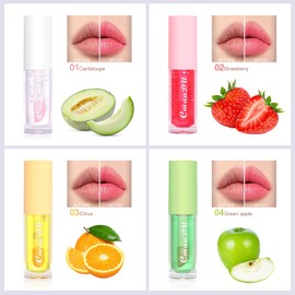 Hydrating Lip Glow Oil 6 Pack Moisturizing Lip Balm Fruit-Flavored Lip Gloss Set Lip Care Kit