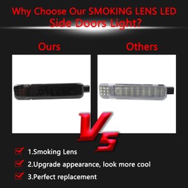 AFEISOL Led Side Door Panel Lights Courtesy Light Fit for Chevy Sierra GMC C/K, Yukon Silverado 1500 2500 3500 Avalanche, Suburban, Hum-mer H2, Car Interior Doors Panel Lighting (White-Smoking Lens)