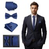 GlasFlength Tie with Pocket Square Set of 4, Bow Tie