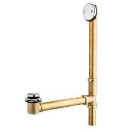 Artiwell 1-1/2" Brass Tubular Bath Drain Kit with Tip-Toe Bath Drain Stopper, Touch-Toe Tub Drain, Tip Toe Bathtub Drain Waste and Overflow with Plug and Bathtub Overflow Drain Cover, Chrome Plated