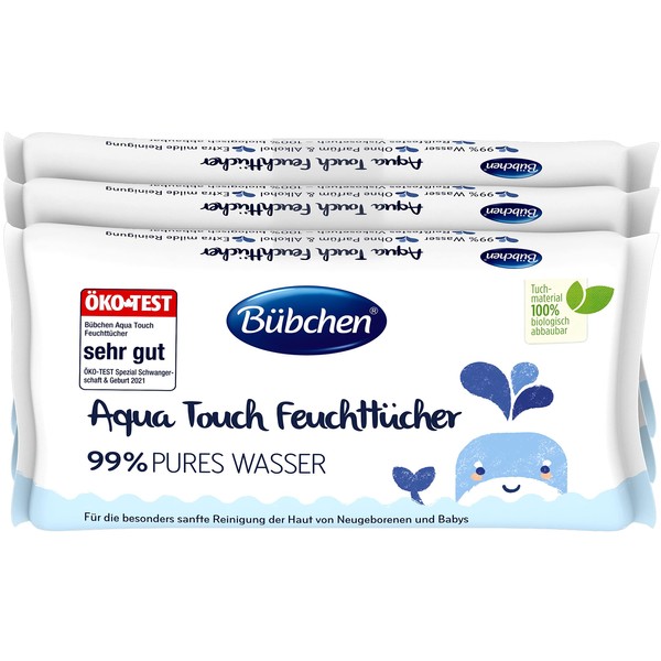 Bübchen Aqua Touch Wet Wipes, 144 Pieces (3 x 48)