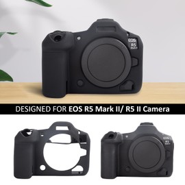 MUZIRI KINOKOO Silicone Case Compatible for Canon EOS R5 Mark II Digital Camera, Soft Rubber EOS R5 Mark II/EOS R5 II Protective case Cover with Anti-Slip Design - Black