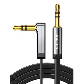 UGREEN Audio Cable Single-Sided L-Shaped Stereo Mini Plug 3.5mm AUX Connection High Sound Quality Playback blk
