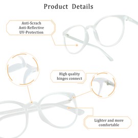 LifeArt Blue Light Blocking Glasses, Anti Eyestrain, Computer Reading Glasses, Gaming Glasses, TV Glasses for Women Men, Anti Glare (Clear, 2.25 Magnification)