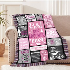 Absacie Dog Groomer Gifts, Dog Lover Blankets 60"X 50", Dog Groomer Appreciation Gifts, Retirement Gift for Dog Groomer, Soft Throw Blankets for Bed Couch