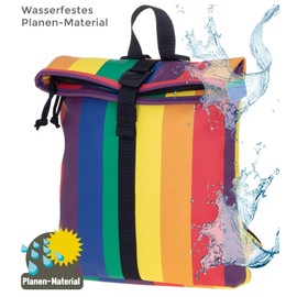 New Rebels Women's Tim Fashion Small Backpack Mini Handbag Tarpaulin + Key Case, Rainbow Color 1320 88