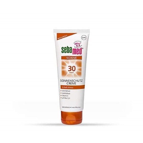Sebamed Sun protection cream with sun protection factor 30, daily waterproof sun protection with pH value 5.5, for the face, made in Germany, without microplastic, 75 ml
