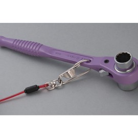 スーパーツール(SUPERTOOL) 安全ロープ(ステンレスワイヤー芯・ダイレクトキャッチフック付) 1kg用 クリア AR430DC [安全帯 落下防止 電気工事 高所での安全作業]
