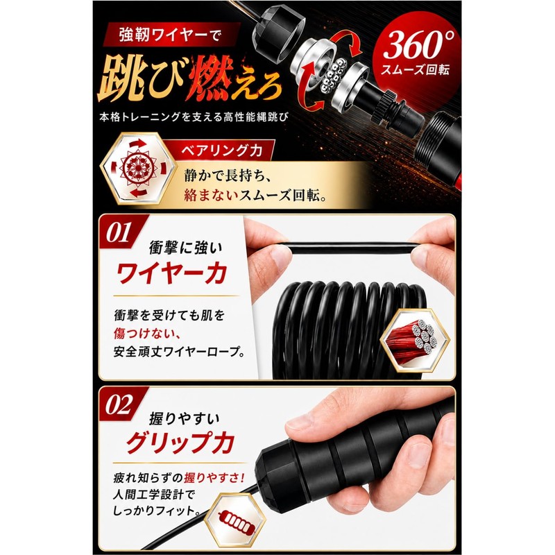 Jump Rope for Adults and Kids, Adjustable Rope Length