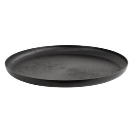Kate and Laurel Stovring Round Modern Decorative Tray, 17 Inch Diameter, Black, Contemporary Serving Tray for Use as Entryway Catch-All or Coffee Table Tray