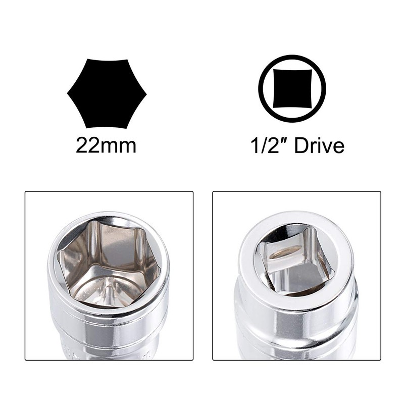 sourcing map Socket Accessory Set of 3 Pcs, 22mm 6-Point