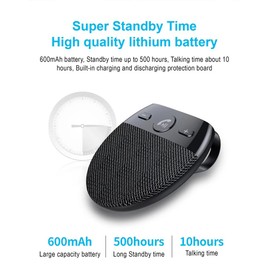 Hands Free Car Speakerphone Kit Bluetooth 5.0 Wireless Vehicle BT Handsfree Hands-Free Microphone Sun Visor Music Player with Mic