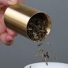 Ushinelit Brass Tea Canister, Small Portable Caddy Storage Container for