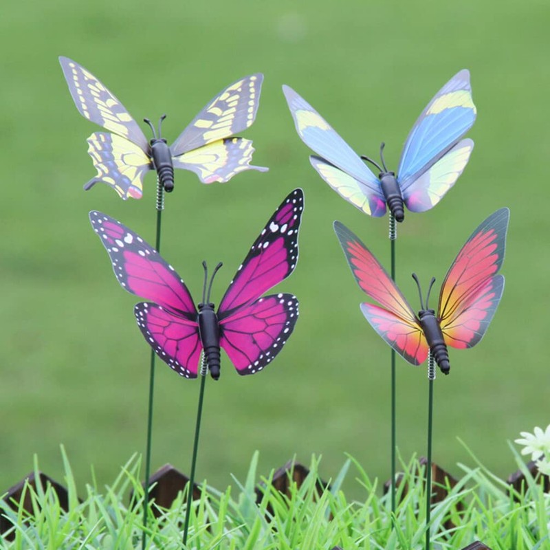 Alipis Butterfly Stakes Colourful Garden Butterflies On Sticks 3D Double