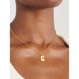 Jikasi Heart Necklace for Women Gold Heart Envelope Necklaces Hypoallergenic Pink Heart Necklace for Women Cute Heart Jewelry for Gift