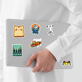 50PCS Cute Cat Stickers – Waterproof Vinyl Kitty Decals for Laptop, Water Bottle, Scrapbook, Skateboard, Teens, Adults