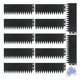 Metal Lanscape Edging 20“ L * 6” H Strips Black Steel Edging for Lanscape 12pcs for Enhanced Garden, Yard, Park, DIY Outdoor Patio (Black, 6 inch)